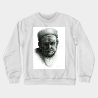 Old Greek Fisherman - Pen & Ink Drawing Crewneck Sweatshirt